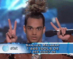 Sanjaya doing peace signs on &quot;American Idol&quot;