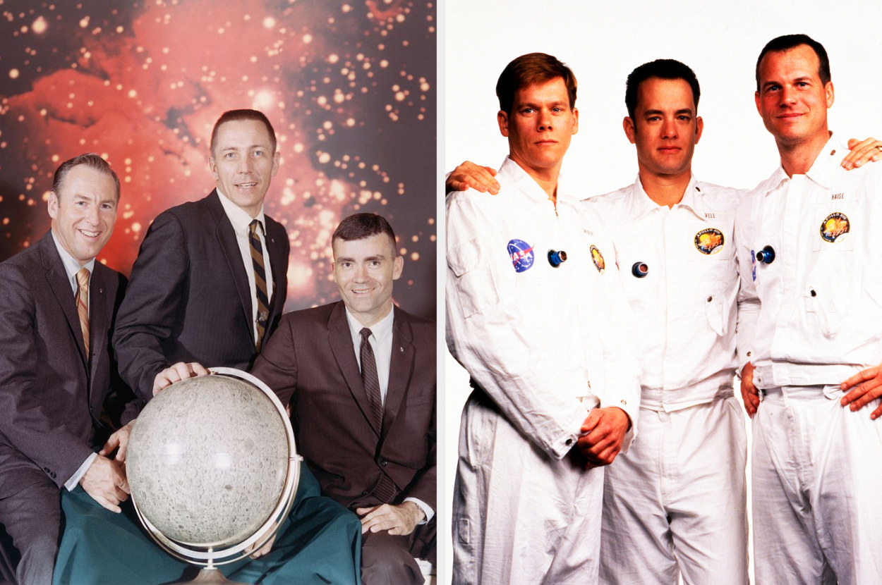 the two apollo 13 crews side-by-side