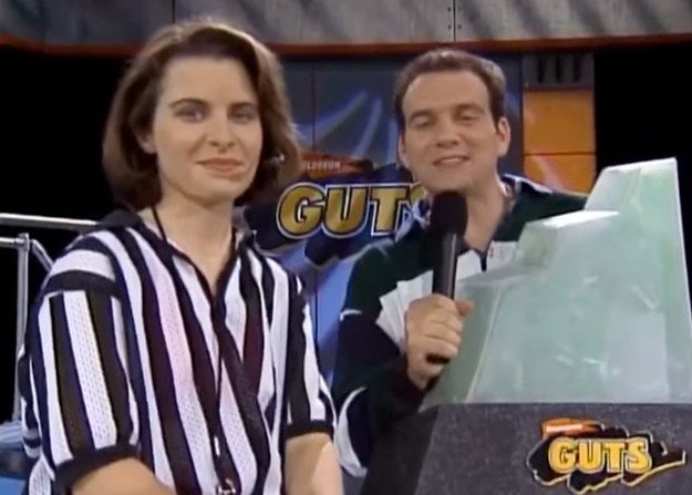 Moira and Mike with a piece of the Aggro Crag on GUTS