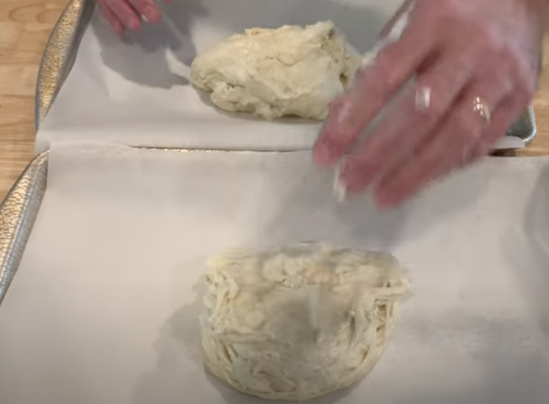 Chef Boyardee pizza dough on a sheet pan