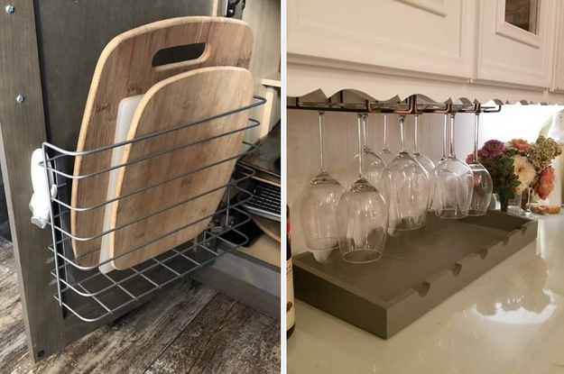 Baskets, tension shower rod, food storage container