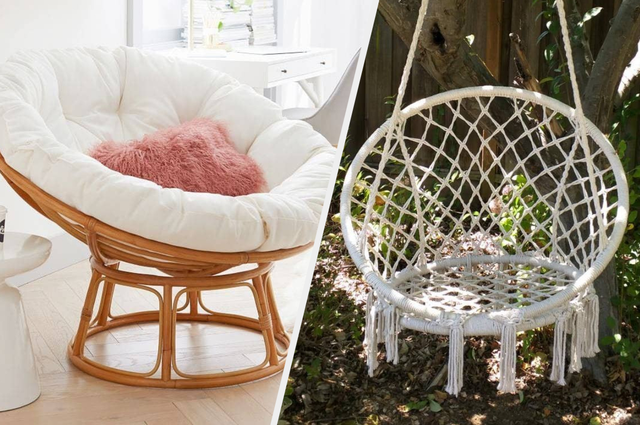 Papasan chair and online footstool