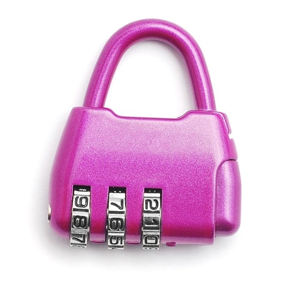 A Purple Combo Lock against a White Background