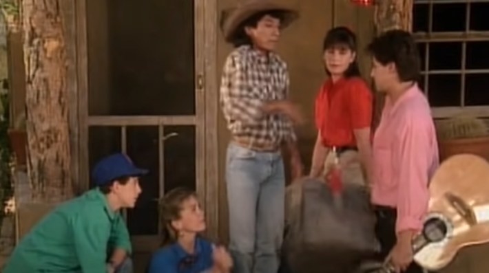 The cast of &quot;Hey Dude&quot; talking on the ranch