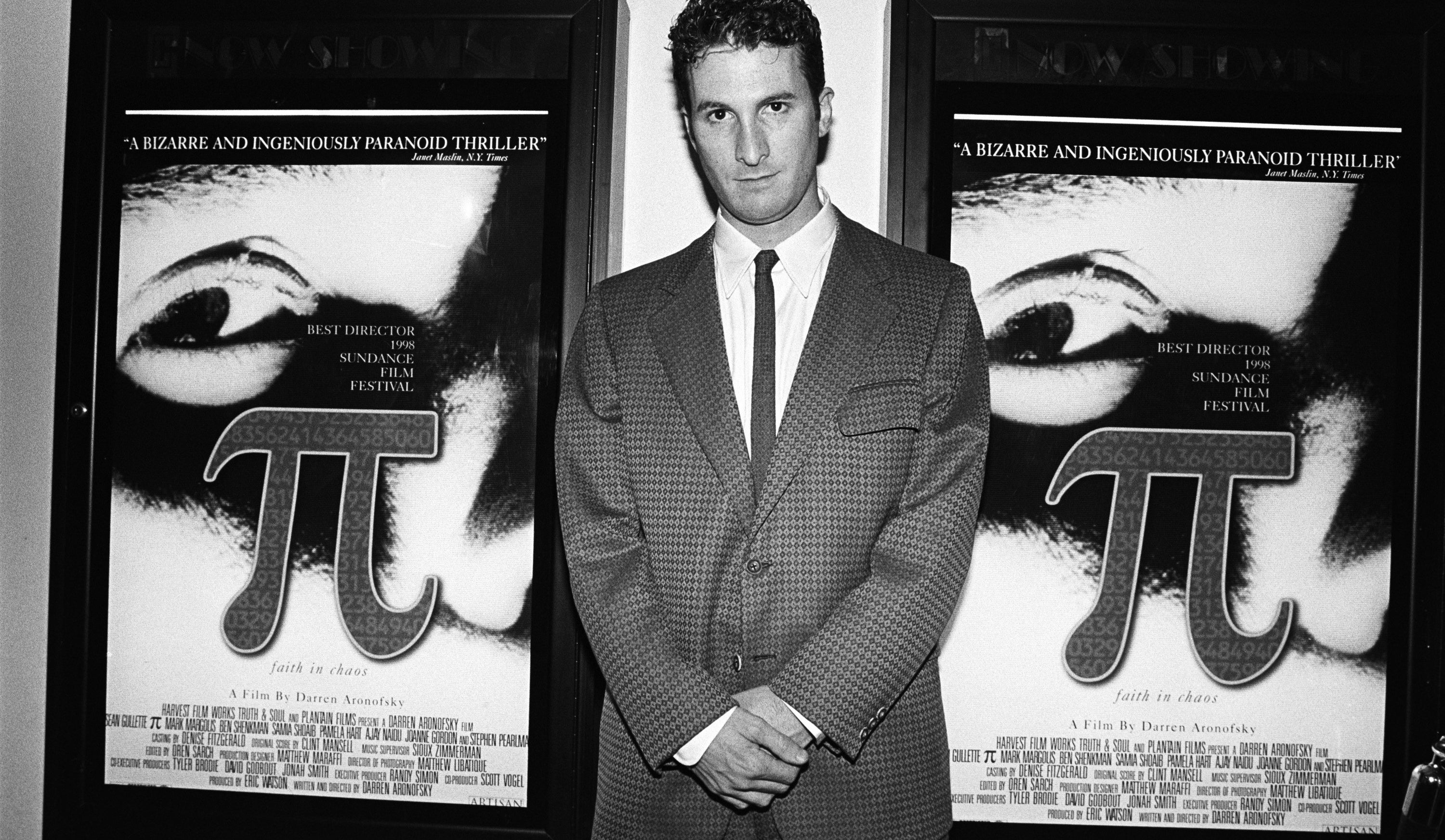 Darren Aronofsky poses at the premiere of &quot;Pi&quot; in 1998