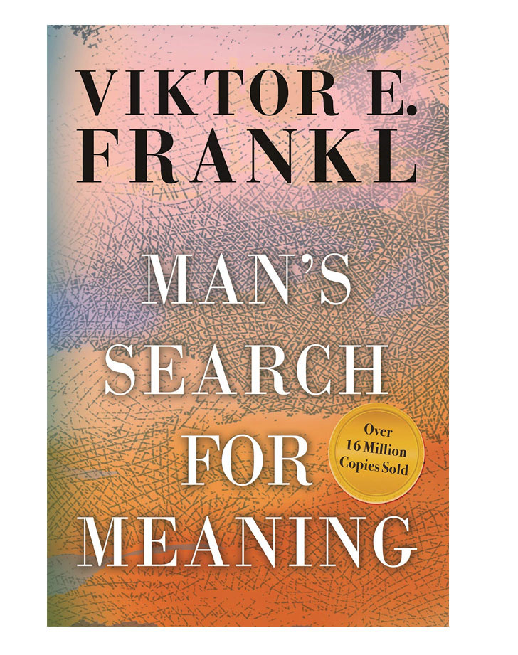 The book cover of &quot;Man&#x27;s Search for Meaning&quot; by Viktor Frankl.