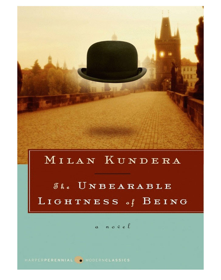 The book cover of &quot;The Unbearable Lightness of Being&quot; by Milan Kundera.