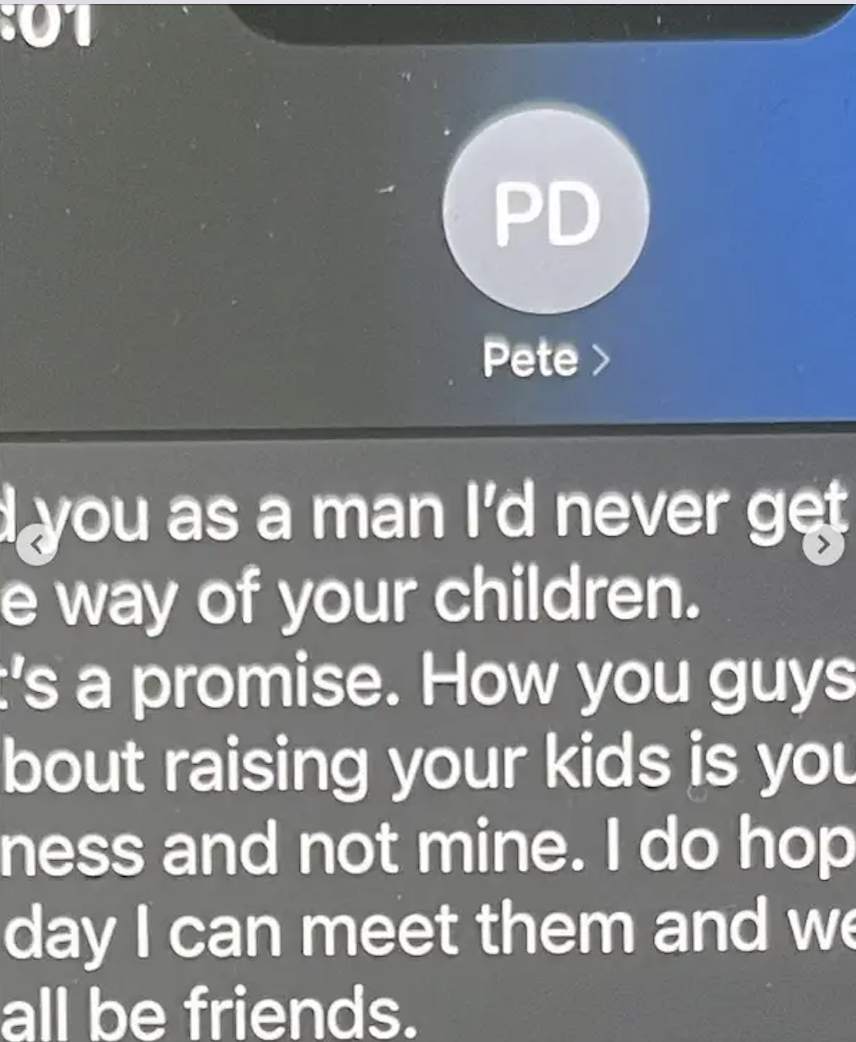 部分的文字显然从皮特这样的词“你们怎么……关于提高你的孩子是你的……(商业)洛克和不是mine"