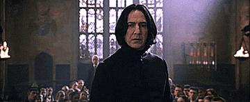 Severus Snape looking shocked and offended