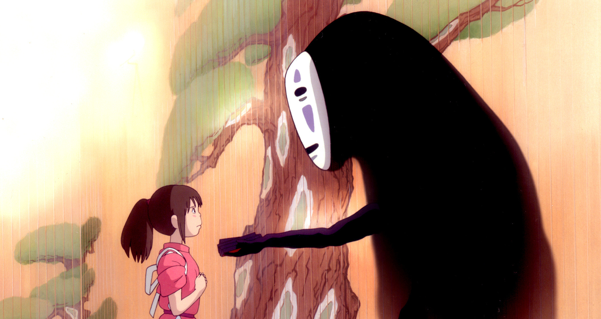 Chichiro with the shadowy masked creature No Face