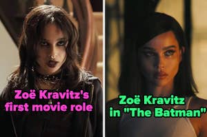 Zoë Kravitz as a goth teen babysitter in "No Reservations" and as Selina Kyle in "The Batman"