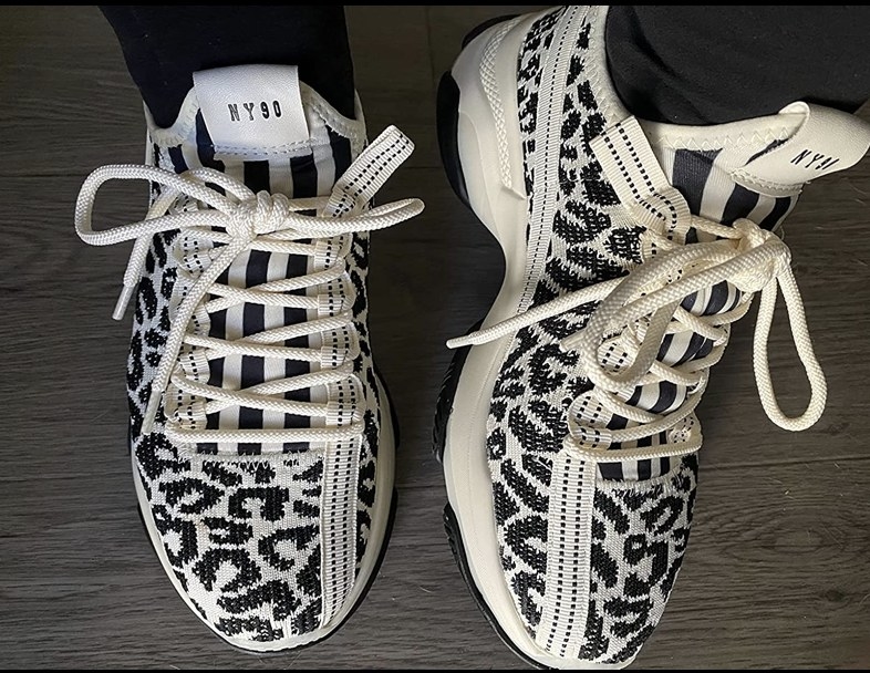 A reviewer photo of Steve Madden sneakers