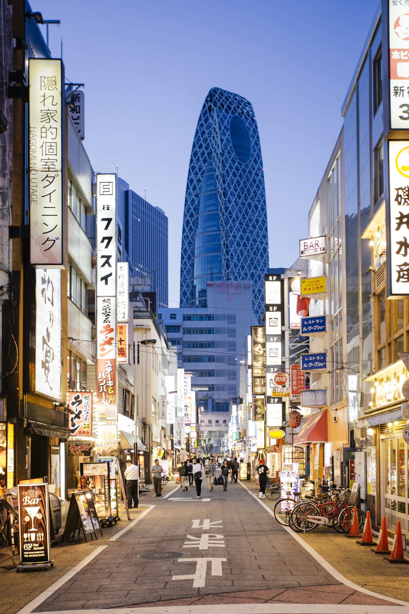 A clean city street in Tokyo