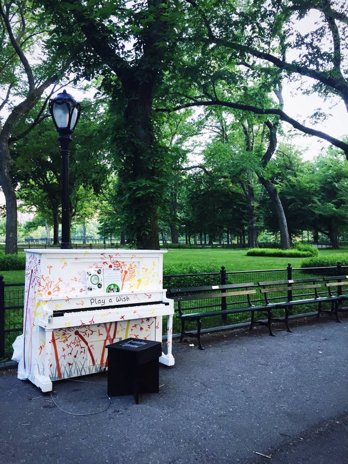A piano in a park
