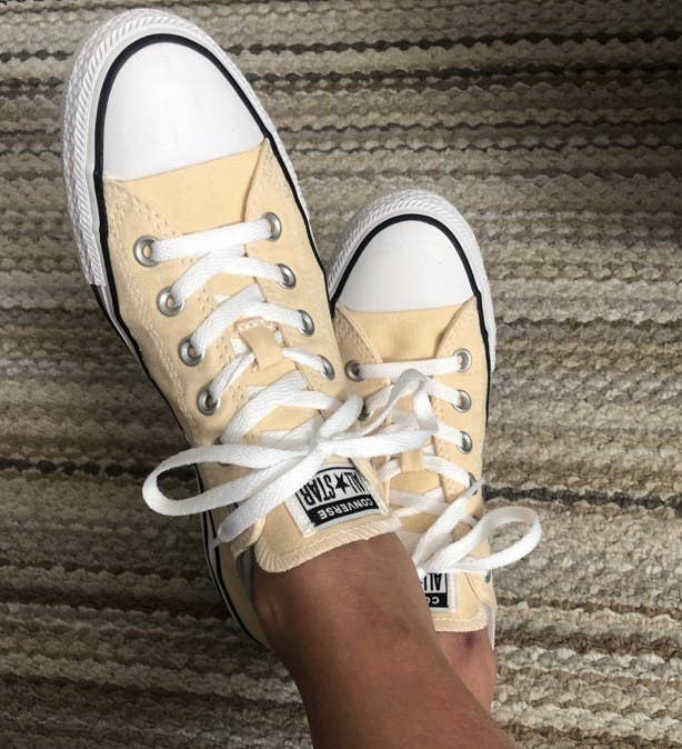 A reviewer photo of low-top Converse