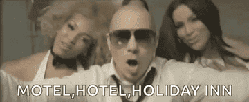 Pitbull singing &quot;motel, hotel, Holiday Inn&quot; in his music video