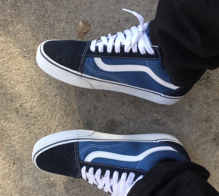 A reviewer photo of Vans sneakers