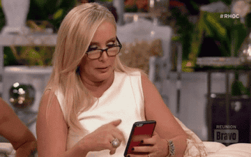Gif of &quot;Real Housewives of Orange County&quot; cast member scrolling through phone