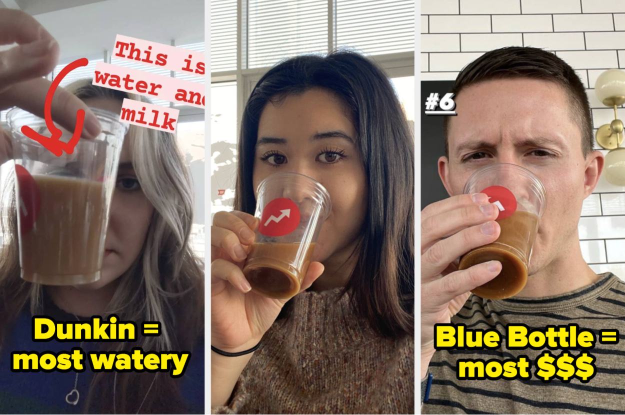 People taste testing coffee