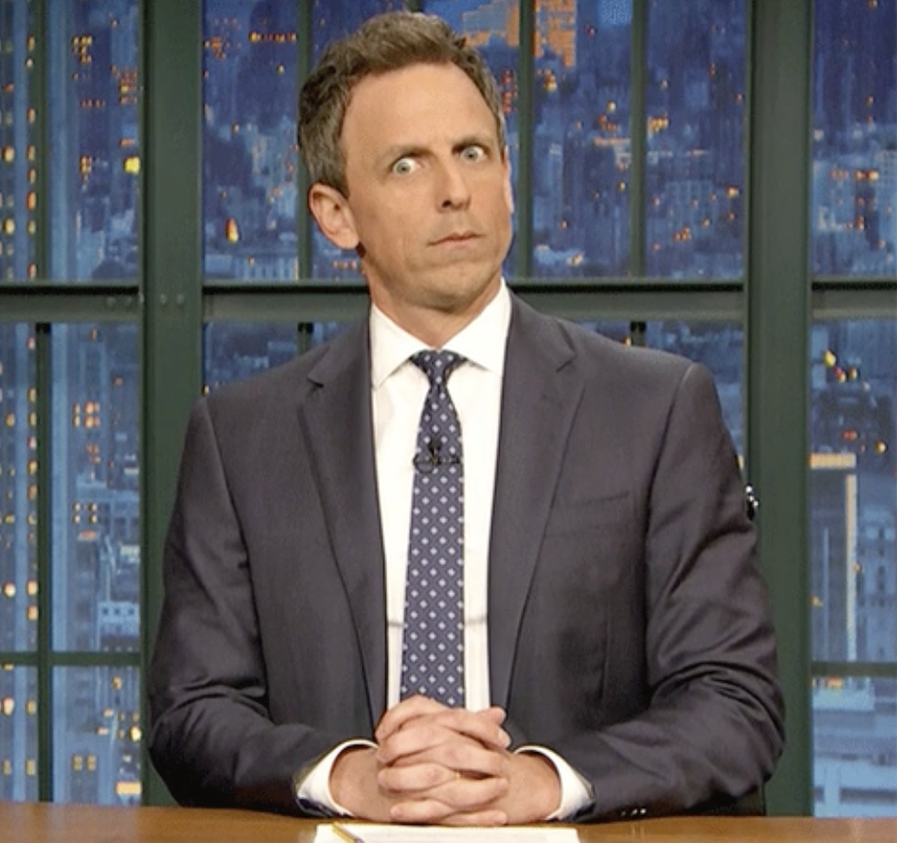 Seth Meyers shocked and taken aback