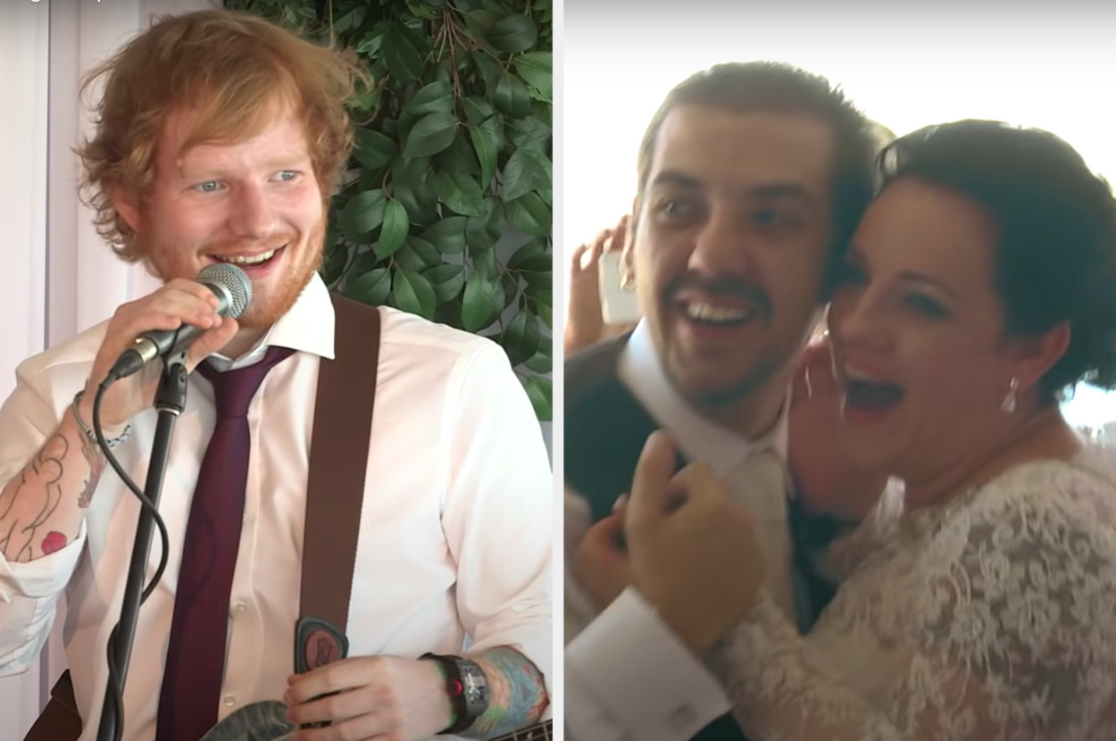 Ed Sheeran surprises a couple and sings at their wedding