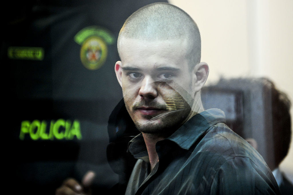 Dutch national Joran van der Sloot during his preliminary hearing in court in the Lurigancho prison in Lima