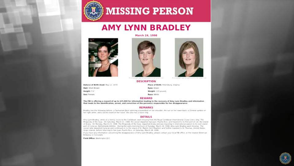 Missing person flyer with her image imagining her with different hair