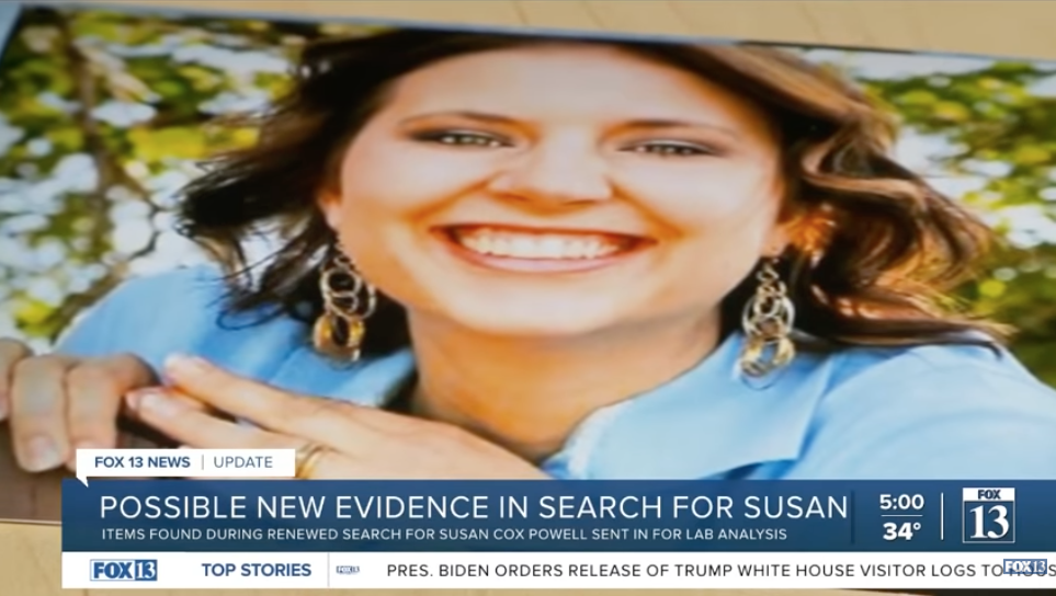 Photo of Susan Powell on the news