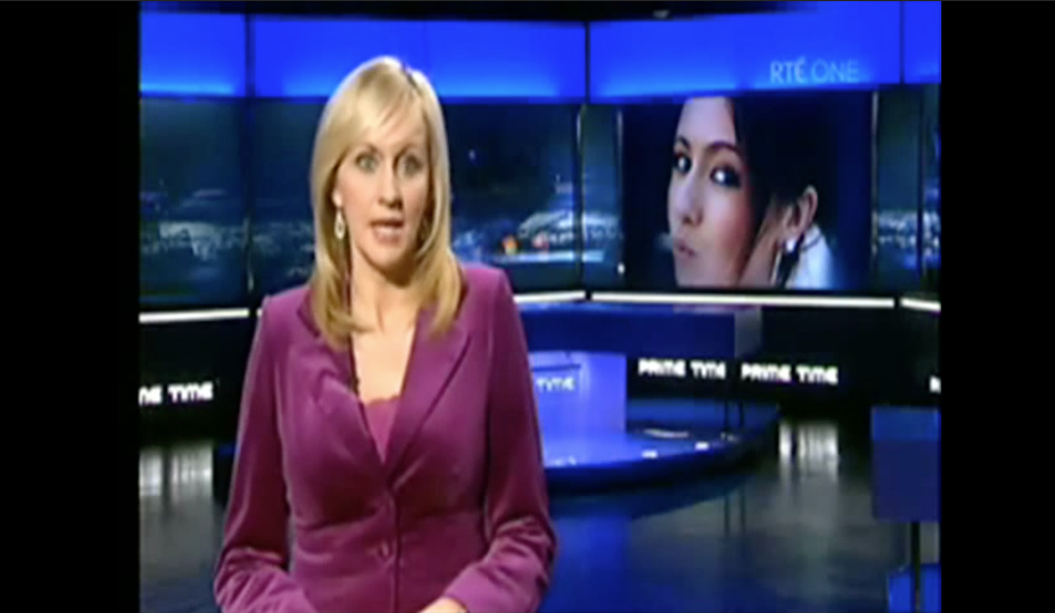 A news report showing a photo of Amy