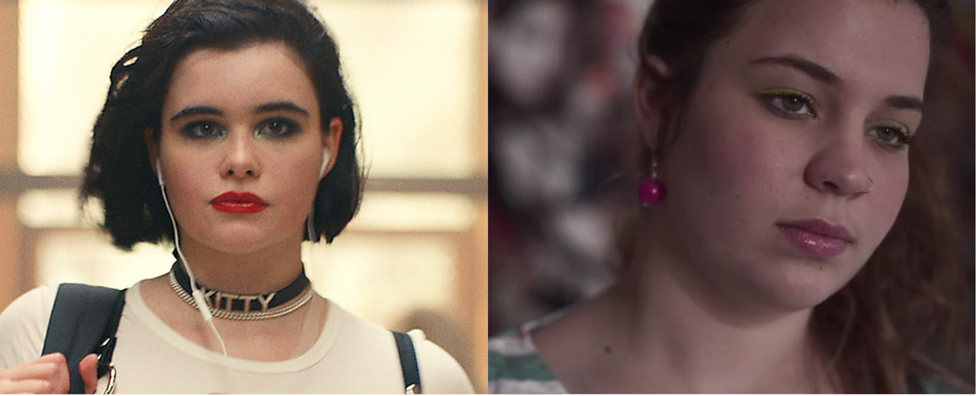 Barbara Ferreira  as Kat from Euphoria (U.S) on the left and Amit Erez as Noy Cohen in Euphoria (Israel) on the right.