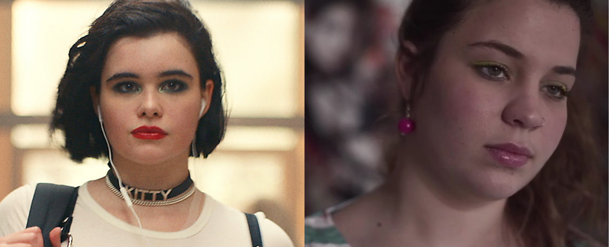 Barbara Ferreira  as Kat from Euphoria (U.S) on the left and Amit Erez as Noy Cohen in Euphoria (Israel) on the right.