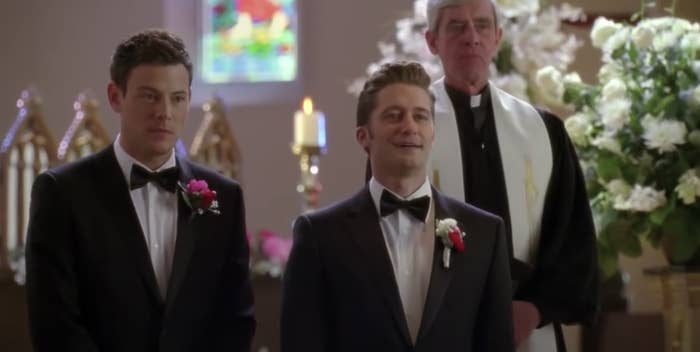 Will from &quot;Glee&quot; standing at the altar eagerly