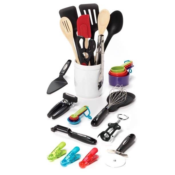 The Pioneer Woman 10-Piece Kitchen Gadget Set with Sifter, Spatulas,  Scoops, and Clips, Teal/Floral