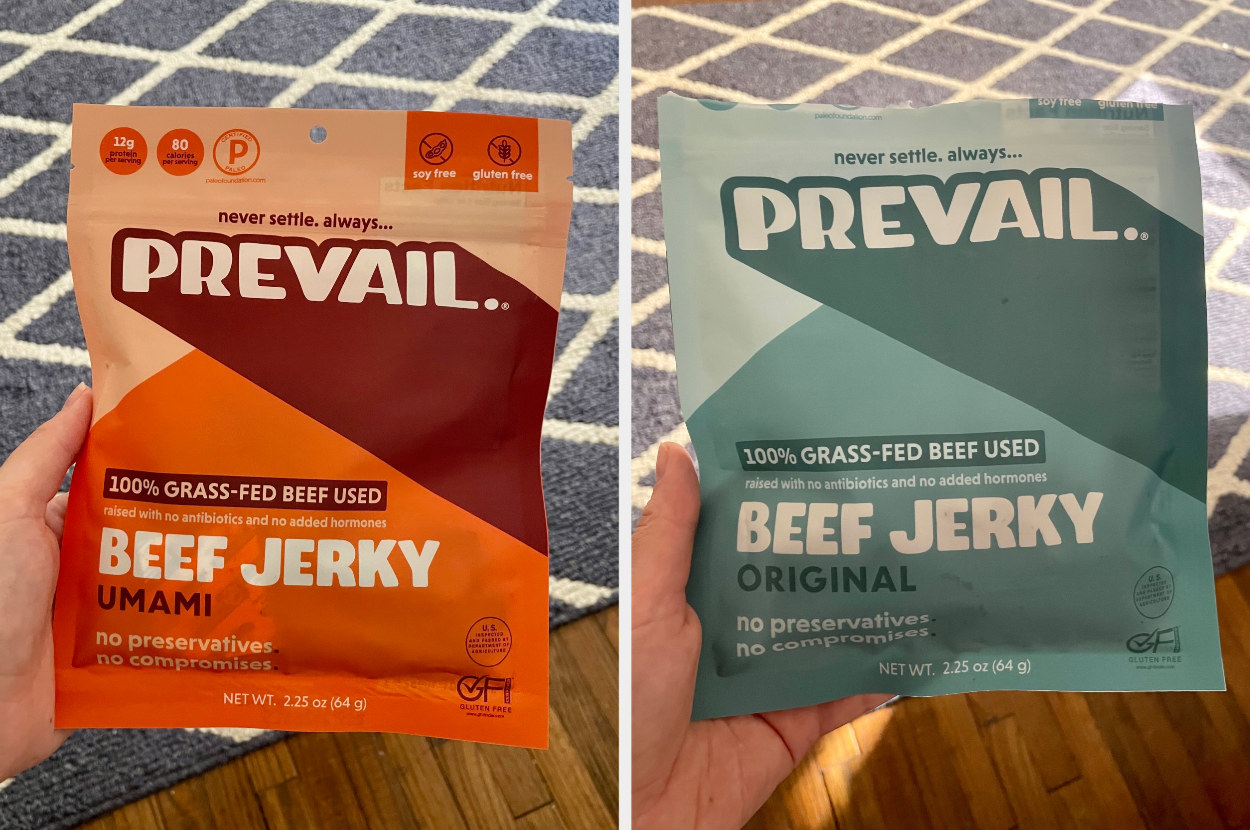 two bags of beef jerky