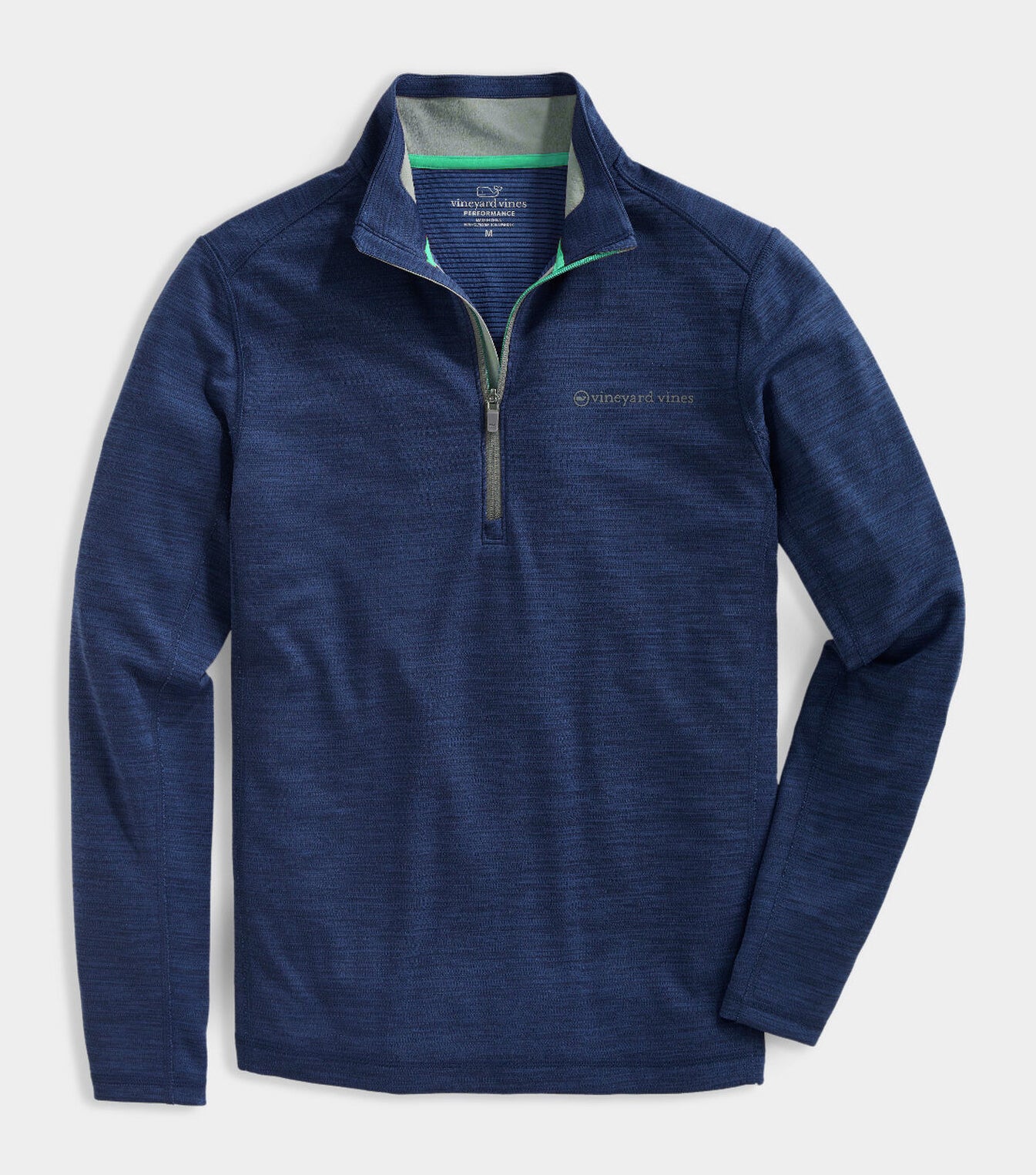 A solid-colored quarter-zip pullover