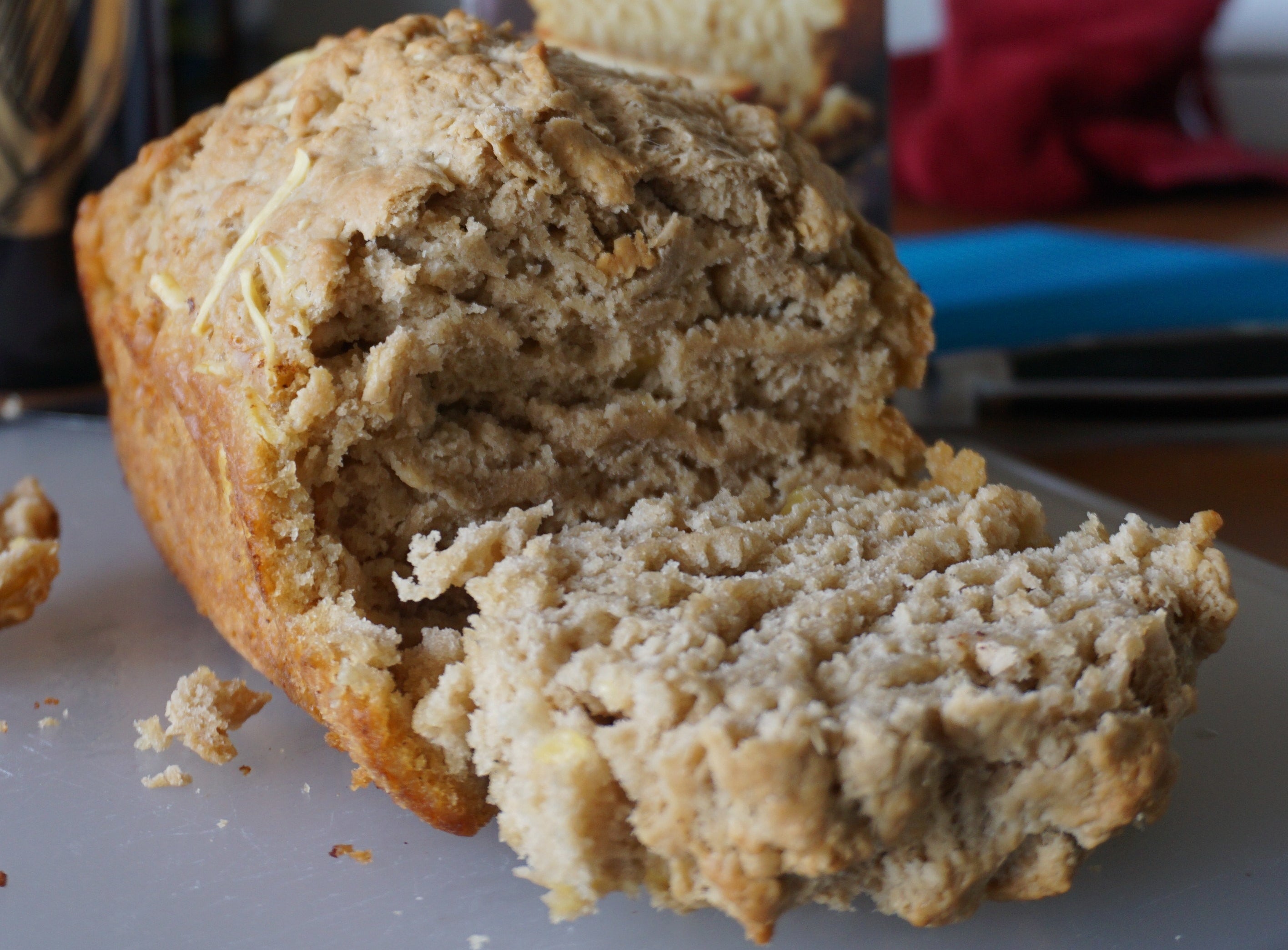 Beer bread sliced