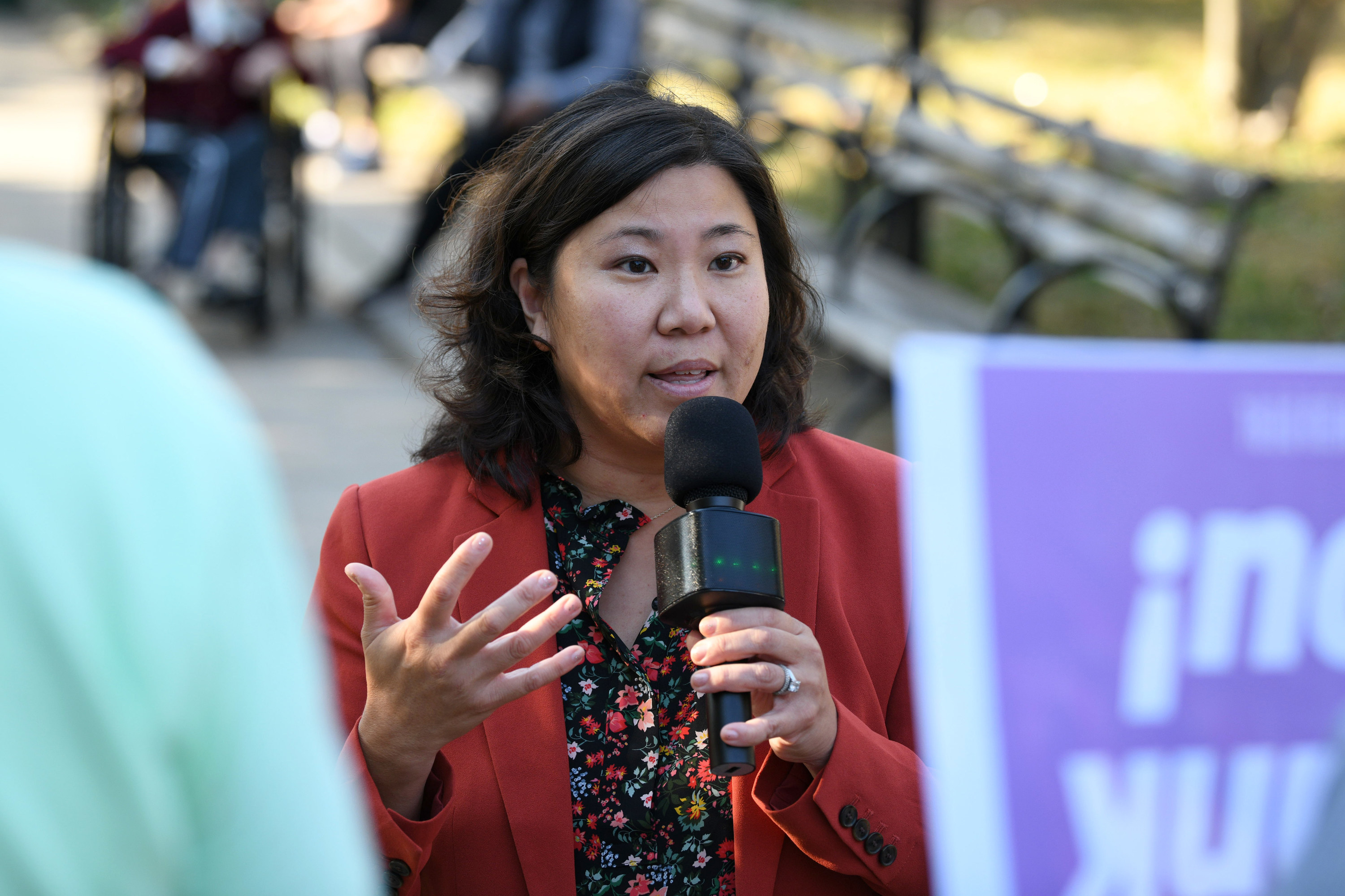 US Rep Grace Meng speaking at a public function