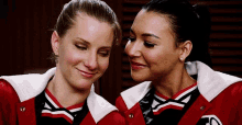 Brittany and Santana sharing a loving glance