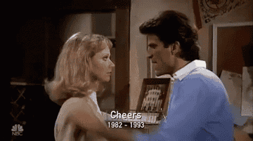 Sam and Diane kissing on &quot;Cheers&quot;
