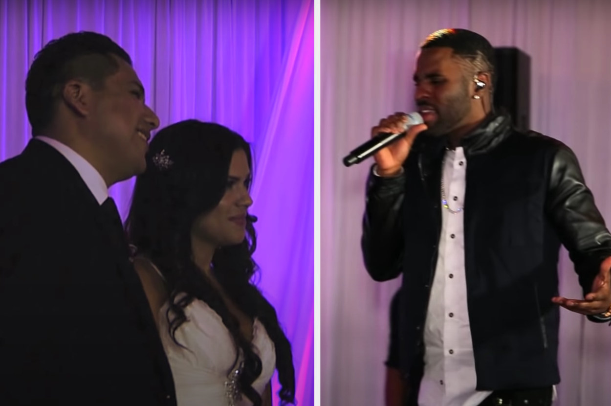 Jason Derulo sings &quot;Marry Me&quot; to two newlyweds