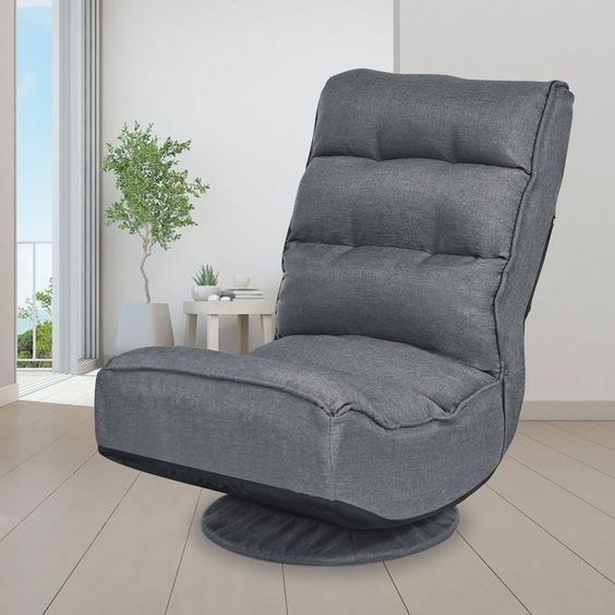 the gray adjustable swivel floor chair