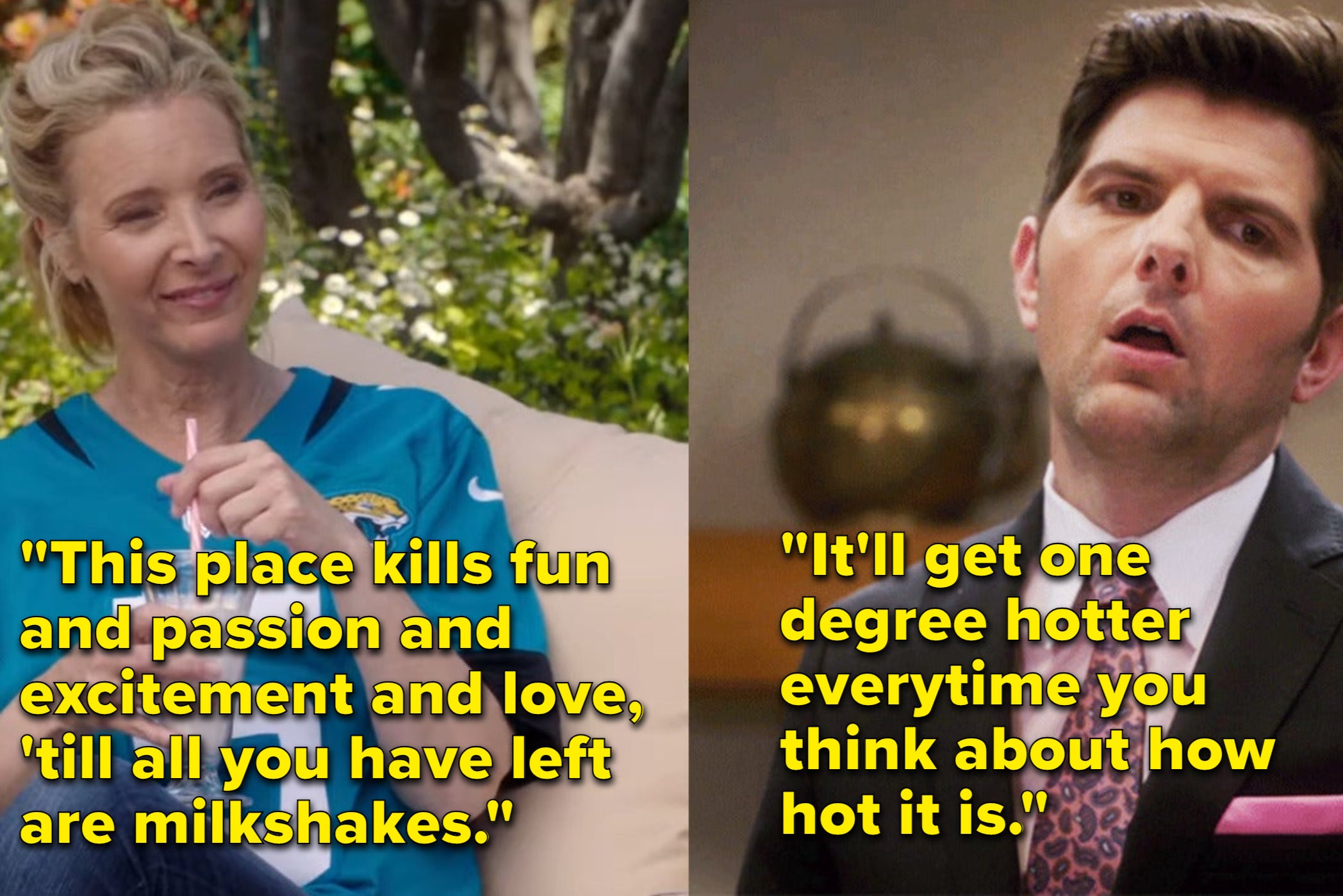 Lisa Kudrow and Adam Scott in The Good Place
