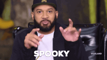The Kid Mero waving his hands and saying &quot;spooky&quot;