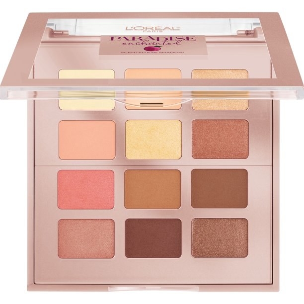 A pink, brown and peach palette in pink packaging
