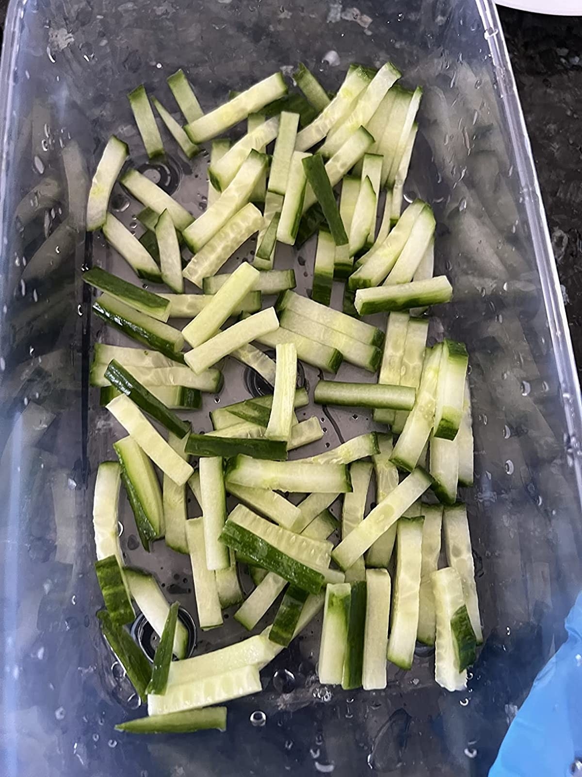 Chopped cucumbers