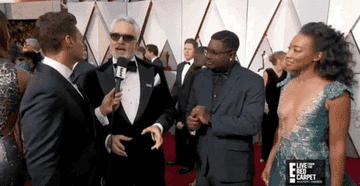 man saying &quot;this could be incredibly brilliant, or it could really not work&quot; on Oscars&#x27; red carpet