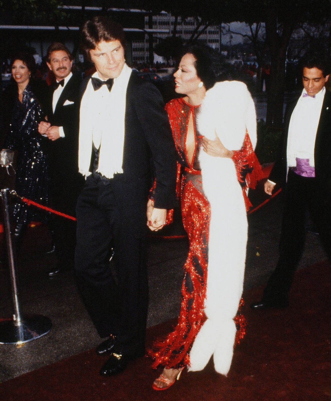Singer Diana Ross and Ernest Thompson arrive to the 54th Academy Awards