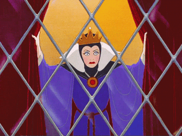 the evil queen from Snow White closing the curtains