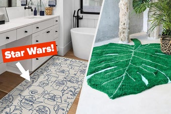 Two images of washable rugs
