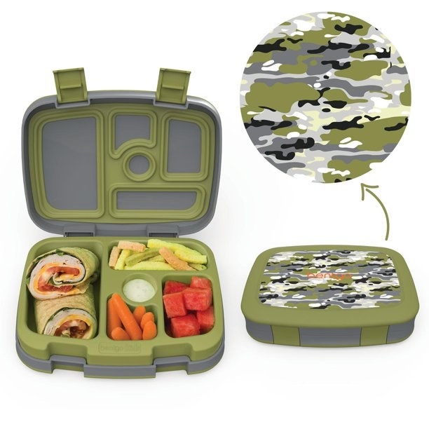A green bento lunch box
